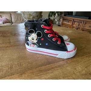 Kids Disney Mikey High Top Denim Sneakers